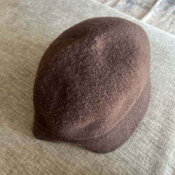 August Hats Dark Brown Wool Hat with Rose Accent - Picture 3 of 7